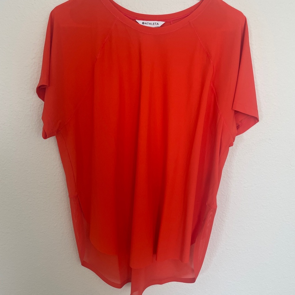 Athleta Vibrant Orange Short Sleeve Top